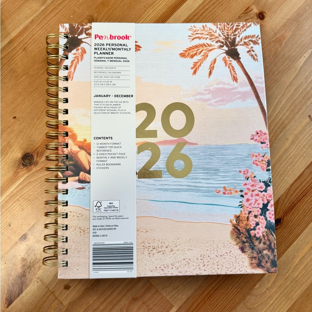 2026 Beach Design Planner - Gold and Multicolor